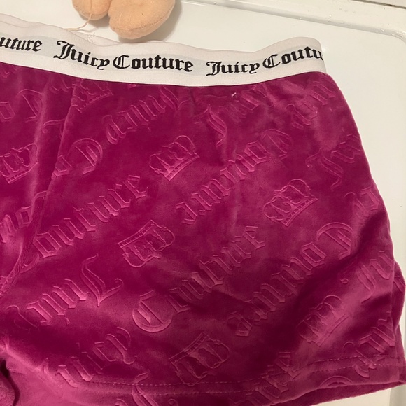 Y2K Juicy Couture Women Sleepwear Medium Purple Sleep Shorts Shorts Logo Velour - Picture 2 of 7